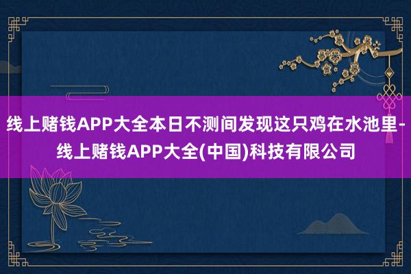 线上赌钱APP大全本日不测间发现这只鸡在水池里-线上赌钱APP大全(中国)科技有限公司